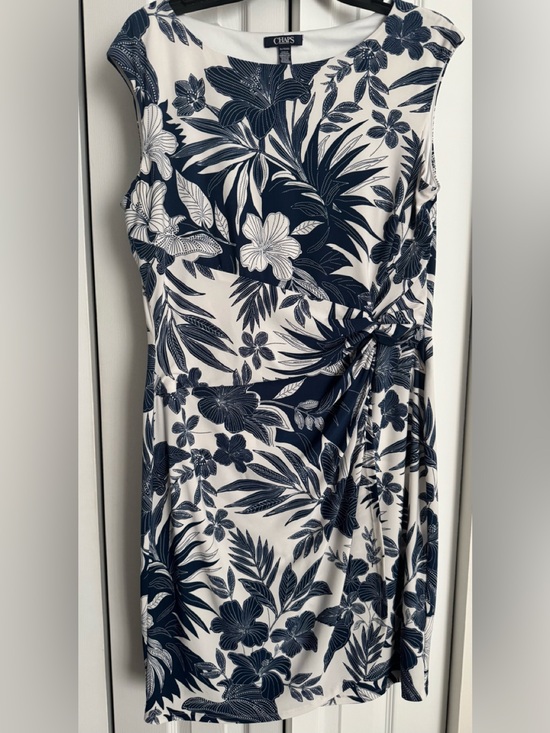 Chaps Dresses & Skirts - Chaps Navy and White Botanical Print Dress